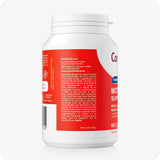 Conceive Plus Men's Motility Support (ES) supplement bottle side view displaying distributor information, usage precautions, and storage instructions in Spanish with a curved red label design wrapping around white container, including printed contact details and safety warnings in white text.