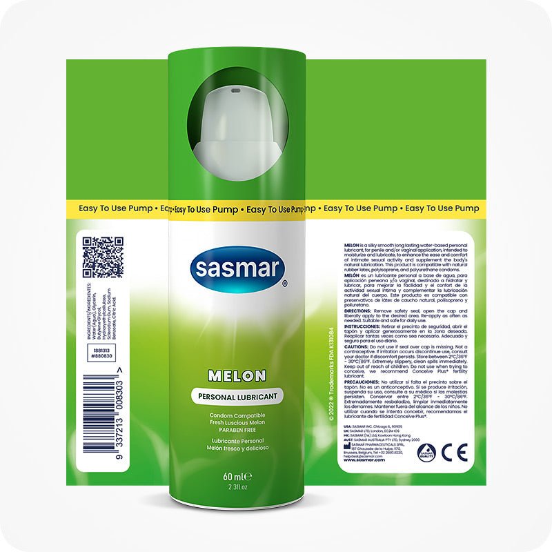 Sasmar Melon Flavor Personal Lubricant - Conceive Plus Europe